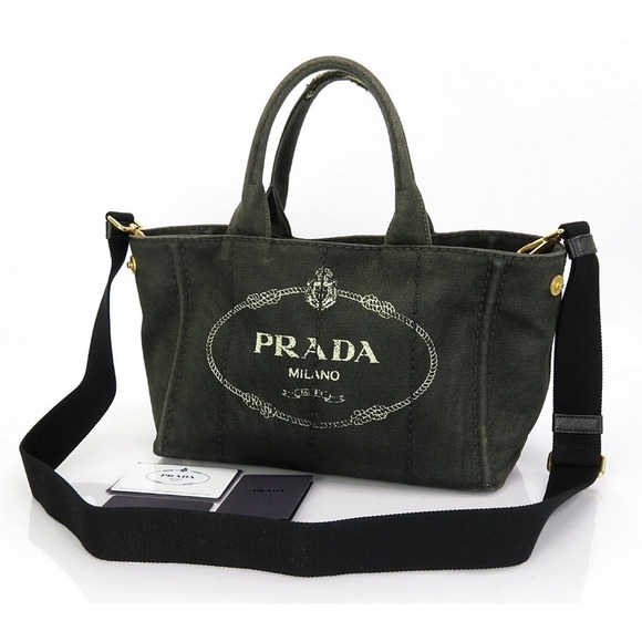 Prada Dark Green Canvas Crossbody Bag - Picture 1 of 14